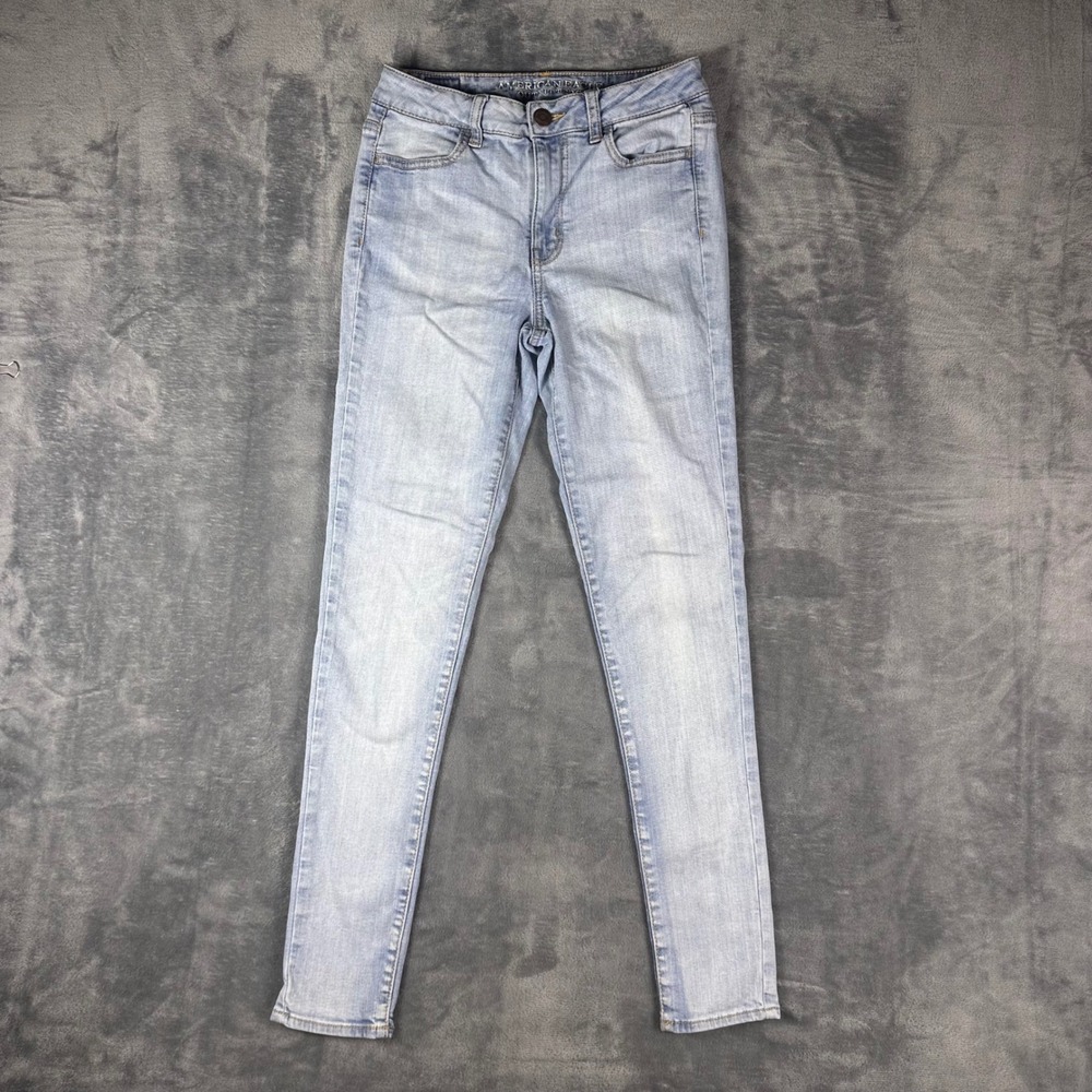 American Eagle Hi-Rise Jegging Super Stretch Light Wash Blue Skinny Jeans Size 4